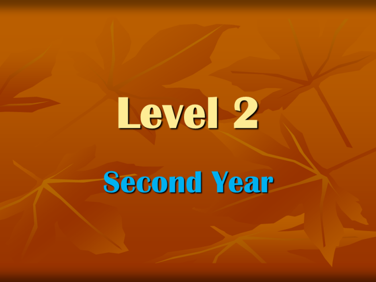 Level 2 second year